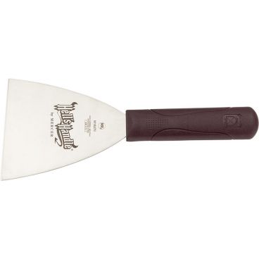 Mercer Culinary M18270 Hell's Handle 9 1/4" Long Grill Scraper With 4" x 4 1/2" Beveled Edge Japanese Stainless Steel Blade