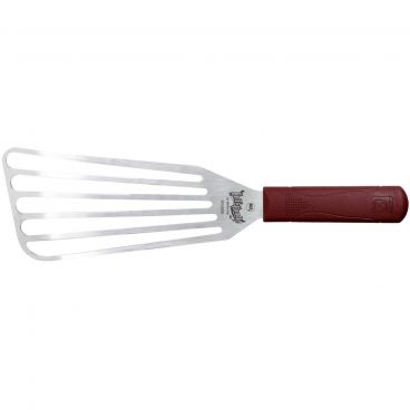 Mercer Culinary M18390 Hell's Handle Right-Hand 14" Long Fish Turner With Slotted 9" x 4" Precision Ground Japanese Stainless Steel Blade And Dual-Textured Finish Nylon Handle