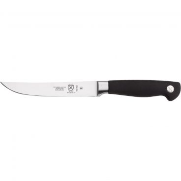 Mercer Culinary M21922 Genesis 5" Forged Plain Edge High Carbon Stainless Steel Steak Knife With Black Santoprene Handle