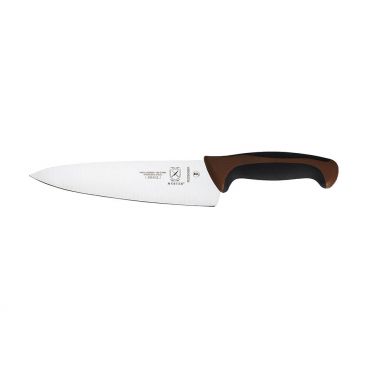 Mercer Culinary M22608BR Millennia Colors 8" High Carbon Japanese Steel Chef Knife With Brown Santoprene Handle