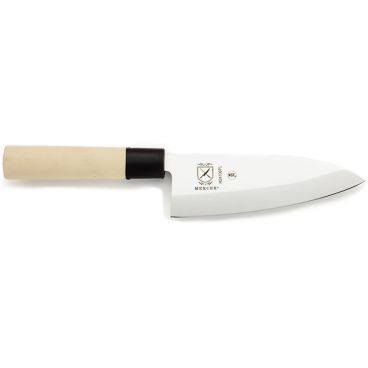 Mercer Culinary M24106PL Asian Collection 6” High-Carbon Steel Deba Knife With Santoprene Handle