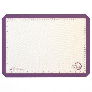 Mercer Culinary M31093PU 11 7/8" x 16 1/2" Allergen Safe Half Size Purple Border Silicone Mat