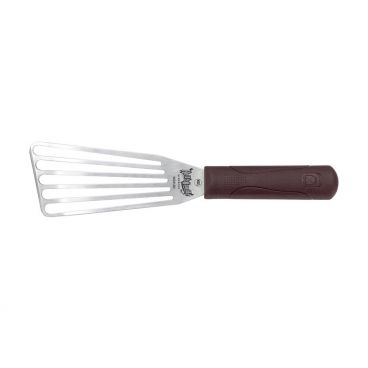 Mercer Culinary M33183 Hell's Handle 11 1/2" Long Fish Turner With Slotted 6 1/2" x 3" Precision Ground Japanese Stainless Steel Blade And Dual-Textured Finish Nylon Handle