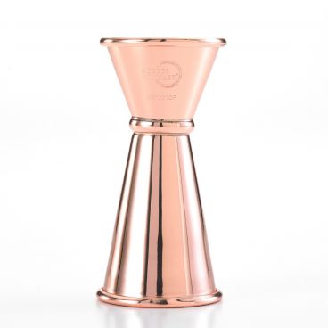 Mercer Culinary M37001CP Barfly 20 mL and 40 mL Copper Plated Finish Japanese Style Jigger With Internal Marking Lines