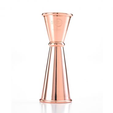 Mercer Culinary M37005CP Barfly 1 Oz. And 2 Oz. Copper Plated Japanese Style Jigger With Internal Marking Lines