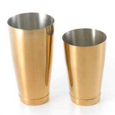 Mercer Culinary M37009GD Barfly 28 oz And 18 oz 2-Piece Gold Plated Bar Shaker/Tin Set