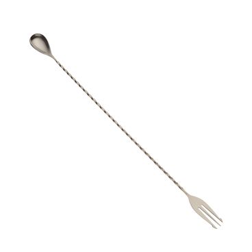 Mercer Culinary M37016 Barfly 15-3/4” Stainless Steel Bar Spoon With 3-Tine Fork End