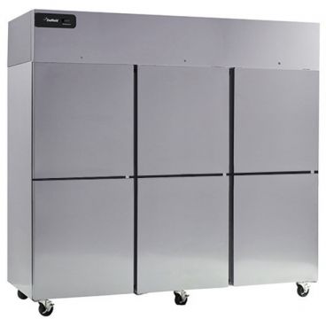 Delfield GAF3P-SH 83" Specification Line Three Section Solid Half Door Stainless Steel Reach-In Freezer - 71 Cu. Ft., 115V