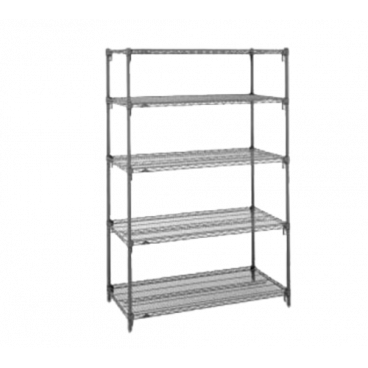 Metro 5AA457C 48" x 21" Super Adjustable Super Erecta Chrome Plated Wire Shelving Add On Unit With "S" Hooks