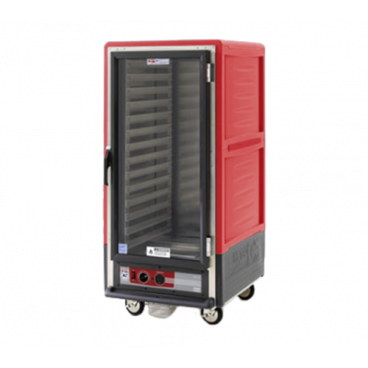 Metro C537-CFC-4 C5 3 Series 3/4 Height Red Heated Holding and Proofing Cabinet with Clear Door - 120V, 2000W