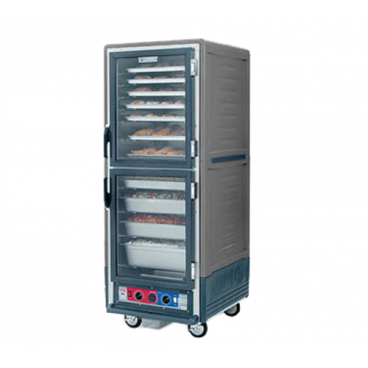 Metro C539-MDC-4-GY C5 3 Series Gray Moisture Heated Holding and Proofing Cabinet with Clear Dutch Doors - 120V, 2000W
