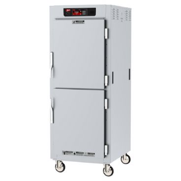 Metro C589-SDS-UPDC C5 8 Series Controlled Temperature Pass Thru Holding Cabinet with Solid / Clear Dutch Doors - 120V, 2000W