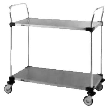 Metro MW103 24" x 18" Super Erecta Utility Cart, 2 Solid Stainless Steel Shelves