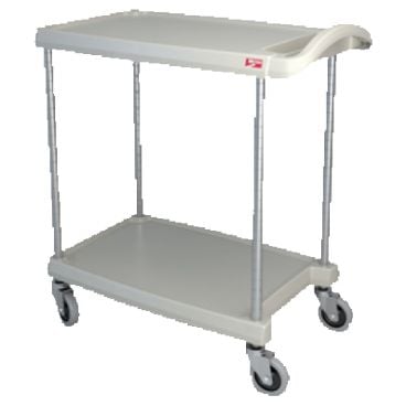 Metro myCart MY1627-24G Gray Utility Cart with Two Shelves and Chrome Posts - 18" x 32"