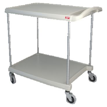 Metro MY2030-24G 34" myCart Series Utility Cart, 2 Gray Shelves And Chrome Plated Posts