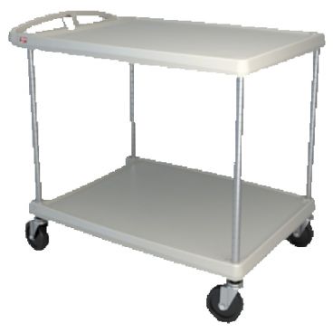 Metro MY2636-25G 40" myCart Series Utility Cart, 2 Gray Shelves And Chrome Plated Posts