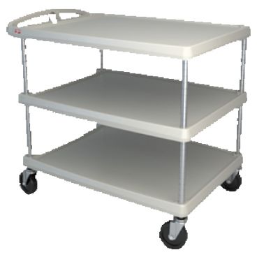 Metro MY2636-35G 40" myCart Series Utility Cart, 3 Gray Shelves And Chrome Plated Posts