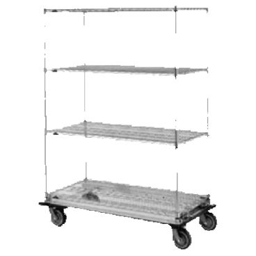 Metro N536JC 36" x 24" Super Erecta Chrome Wire Shelf Dolly Truck With 5" Neoprene Casters With Brakes, 800 lb Load Capacity