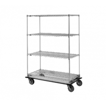 Metro N536LC 36" x 24" Super Erecta Chrome Wire Shelf Dolly Truck With 5" Polyurethane Casters With Brakes, 900 lb Load Capacity