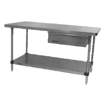 Metro WT307FS 72" x 30" HD Super Stationary Stainless Steel Work Table, Stainless Steel Undershelf