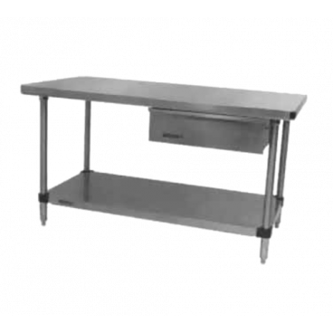 Metro WT366FS 60" x 36" HD Super Stationary Stainless Steel Work Table, Stainless Steel Undershelf