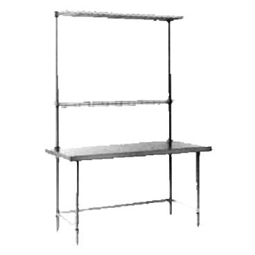 Metro WTC306FS 60" x 30" HD Super Stationary Stainless Steel Work Table With Overhead, Stainless Steel Undershelf