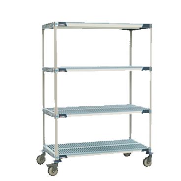 Metro X336EGX3 36" x 18" MetroMax i Open Grid Antimicrobial Polymer Shelf Cart With Polyurethane Casters With Brakes