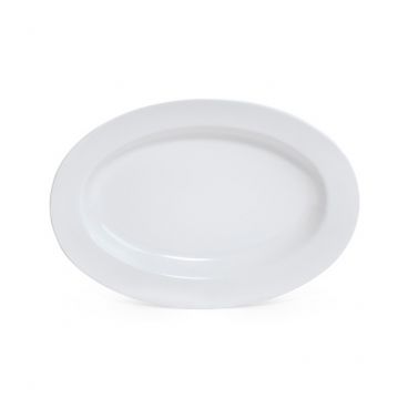 GET Enterprises ML-14-W 17" x 12" White Melamine Oval Display and Serving Platter - Milano Collection
