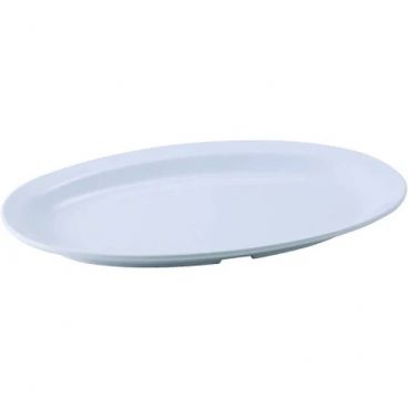 Winco MMPO-118W 11 1/2" x 8" White Oval Melamine Platters