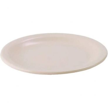 Winco MMPR-6 6 1/2" Tan Melamine Dinner Plates 12/Pack