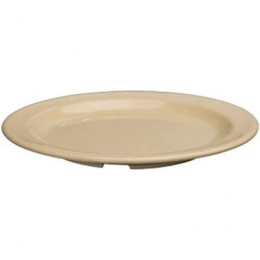 Winco MMPR-7 7 1/4" Tan Melamine Dinner Plates 12/Pack