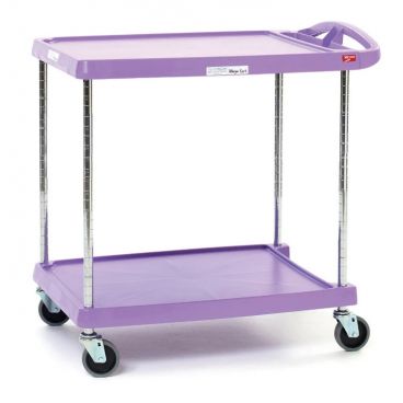 Metro MY2030-24AP 34" Allergen Free Zone myCart Utility Cart, 2 Purple Shelves