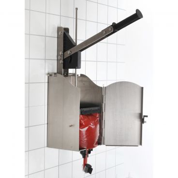 Nemco 10975 Asept Stainless Steel High Volume Press-O-Matic Pump Dispenser 1-1/2 Gallon / 6 Quart Pouches