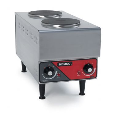 Nemco 6311-1-240 Electric Countertop Raised Vertical Hot Plate with 2 Solid Burners - 240V
