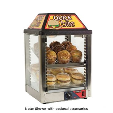 Nemco 6457 Countertop Hot Food Display / Merchandiser with Two Shelves - 120V, 350W