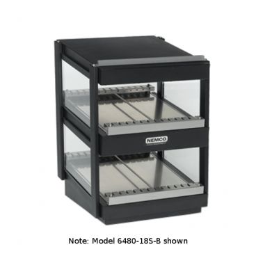 Nemco 6480-30S-B Black 30" Slanted Double Shelf Merchandiser - 120V