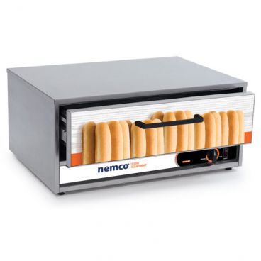 Nemco 8075-BW-220 Moist Heat Hot Dog Bun Warmer for 8075 Series Roller Grills - Holds 64 Buns