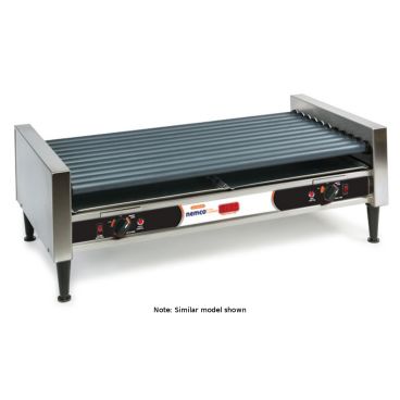 Nemco 8075SXW-SLT-RC Slanted Hot Dog Roller Grill with Digital Temperature Readout and GripsIt Non-Stick Coating - 75 Hot Dog Capacity (120V)