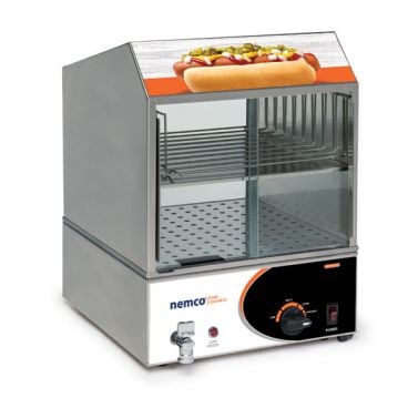 Nemco 8300 Countertop Hot Dog Steamer with Low Water Indicator Light - 120V