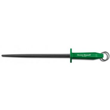 Dexter Russell 07830  10" Coarse No Work Sharpening Steel with Green Handle