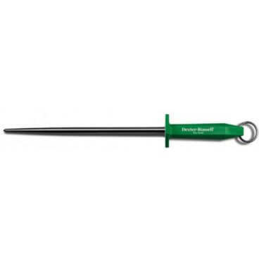Dexter Russell 07840 10" Rough No Work Sharpening Steel with Green Handle