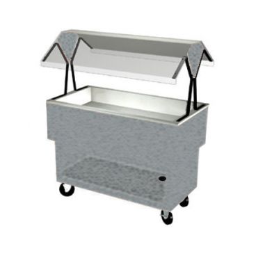 Duke OPAH-2-CP-217102 Duke Silver 30-3/8" EconoMate Insulated Ice Cooled Open Base Portable Cold Food Buffet Unit With Stainless Steel Top And Clear Acrylic Canopy