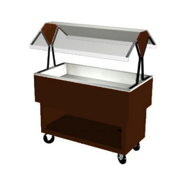Duke OPAH-2-CP-217113 Brown Kickplate 30-3/8" EconoMate Insulated Ice Cooled Open Base Portable Cold Food Buffet Unit With Stainless Steel Top And Clear Acrylic Canopy