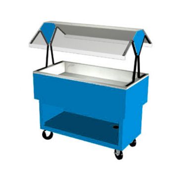 Duke OPAH-2-CP-217120 Sky Blue 30-3/8" EconoMate Insulated Ice Cooled Open Base Portable Cold Food Buffet Unit With Stainless Steel Top And Clear Acrylic Canopy
