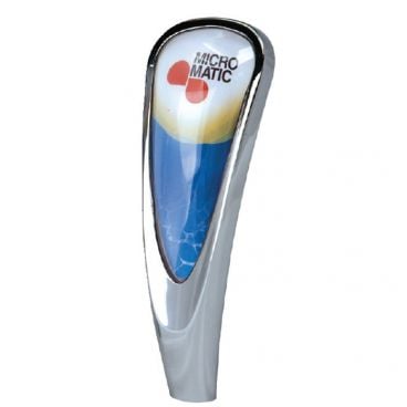 Micro Matic P180-7 7" Pebble Sculpted Chrome Finish Branding On Demand Tap Handle With Clear Acrylic Insert