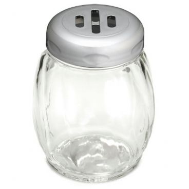 Tablecraft P260SLCH 6 oz. Swirl Clear Plastic Shaker with Chrome Plated Slotted Top