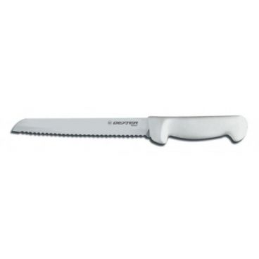 Dexter Russell 31603 8" Basics Series Scalloped Bread Knife with High-Carbon Steel Blade and White Handle