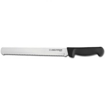 Dexter Russell 31604B Basics Series 10" Scalloped Slicer with High-Carbon Steel Blade and Black Handle