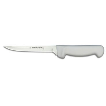 Dexter Russell 31617 Basics Series 6" Narrow Stiff Boning Knife with High-Carbon Steel Blade and White Handle