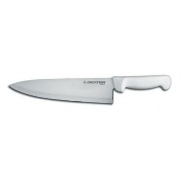 Dexter Russell 31602 10" Basics Series Wide Cook's Knife with High-Carbon Steel Blade and White Handle